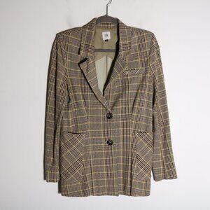 Cabi Pastime Plaid Jacket Blazer Womens 8 Stretch Knit Preppy Work Office Casual